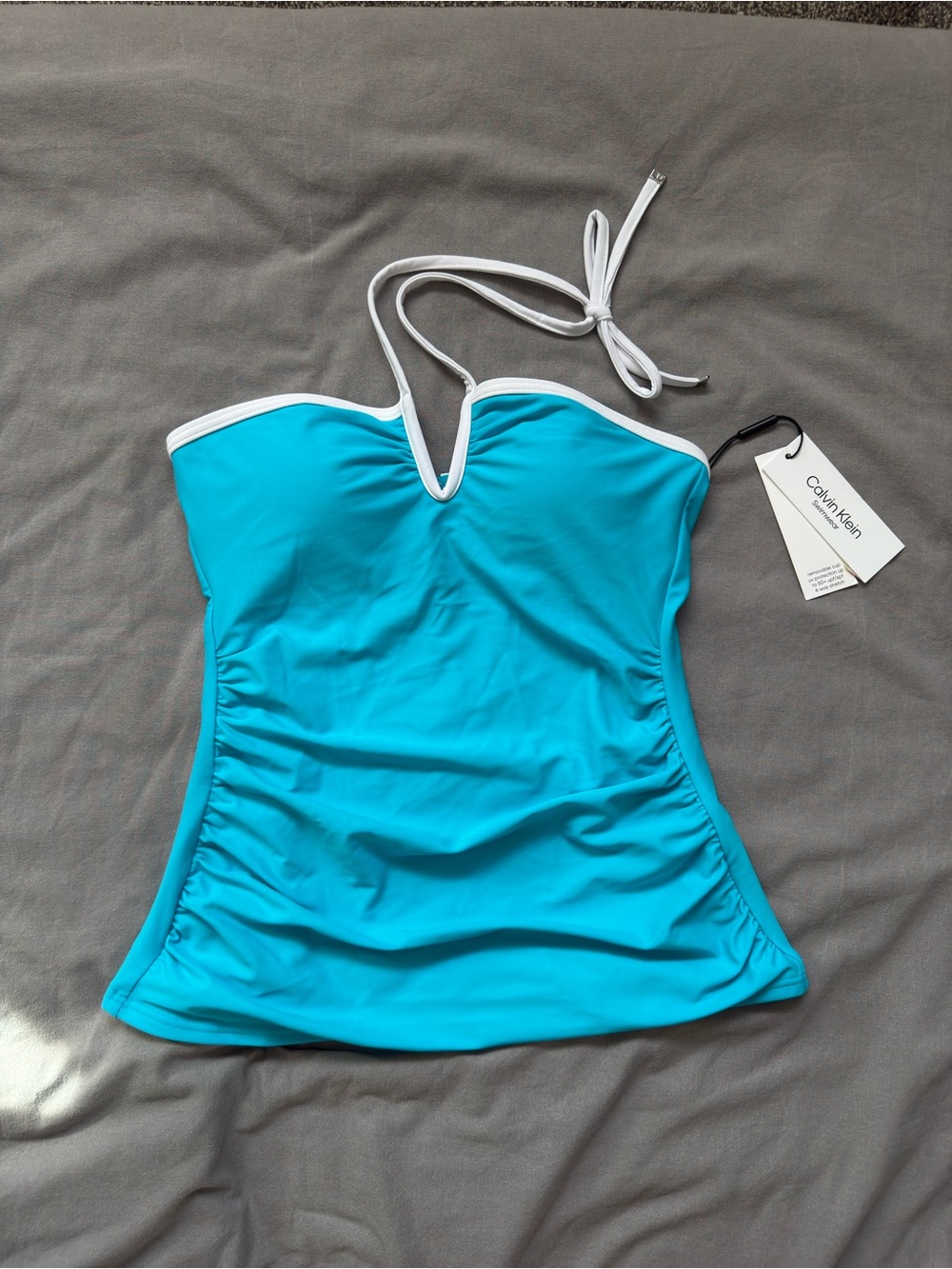 Calvin Klein Turquoise top Swimsuit with White Trim